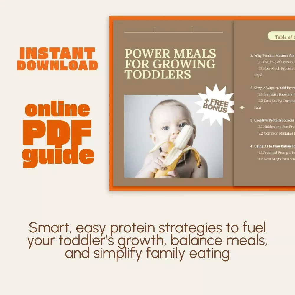 Power Meals for Growing Toddlers | Printable Guide for Parents | How to Add Protein to Toddler Meals | Easy Protein-Rich Recipes, Meal Ideas & AI Meal Planning Tips for Picky Eaters