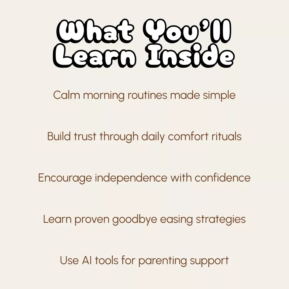 Goodbye Tears, Hello Confidence | Toddler Separation Anxiety eBook | Parenting Guide for Daycare Drop-Offs, Emotional Routines & Gentle Independence