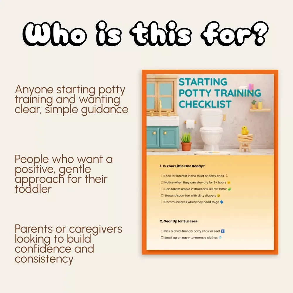 Starting Potty Training Checklist | Printable Toddler Toilet Training Guide for Parents | Digital Download Potty Chart, Routine Tracker & AI Tips