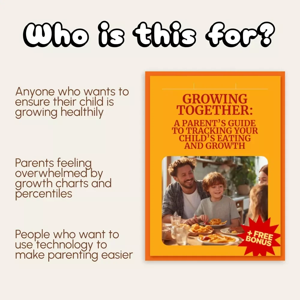 Growing Together: A Parent’s Guide to Tracking Your Child’s Eating and Growth | Digital Download for Child Nutrition, Growth Charts & Food Journaling