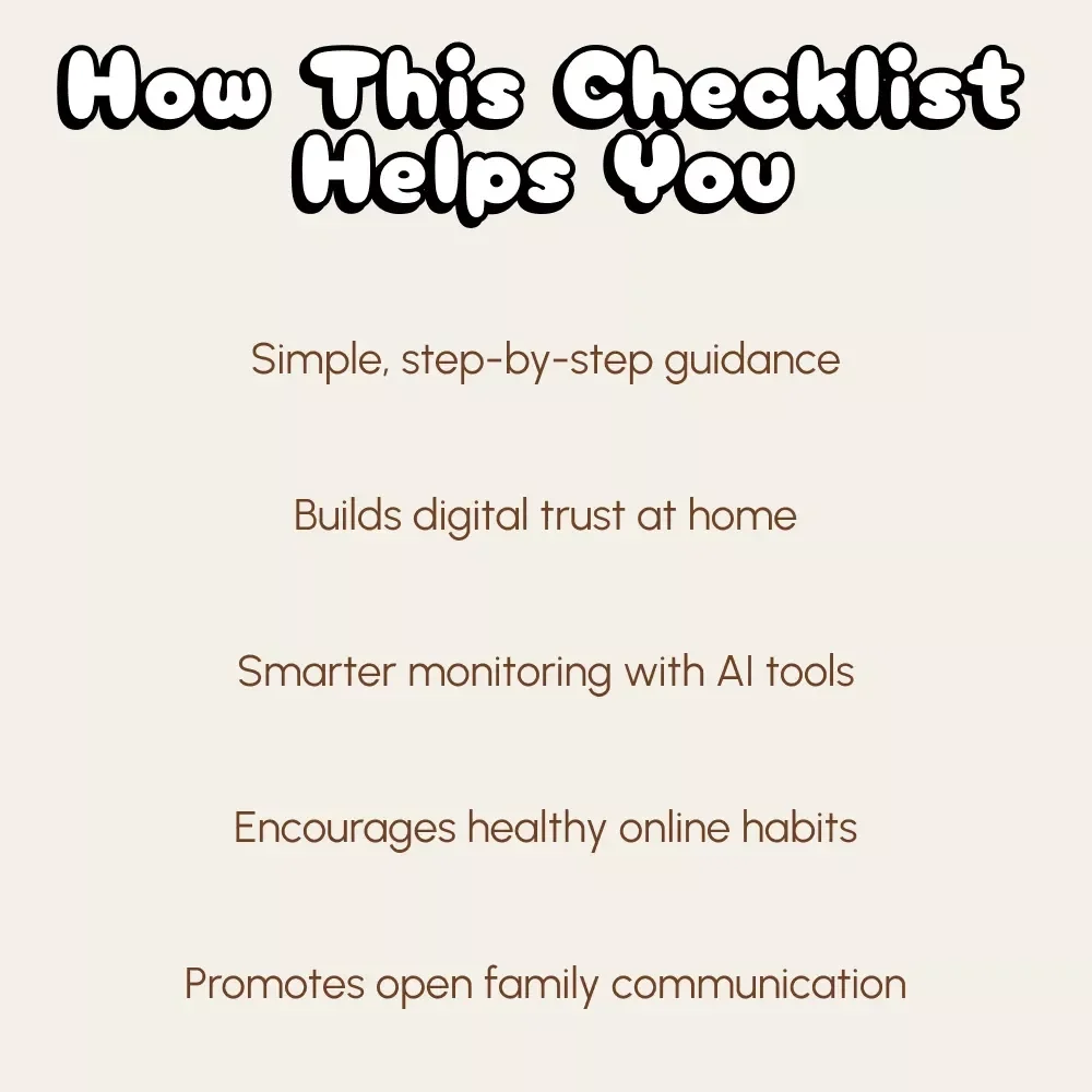 Monitoring Kids’ Online Activity Checklist | Printable Digital Download for Parents | Step-by-Step Guide on How to Monitor Kids' Online Activity Safely