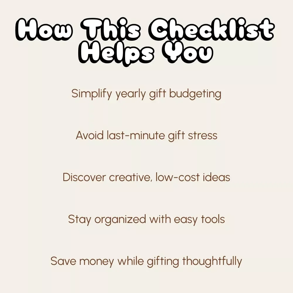 Family Gifts on a Budget | Printable Checklist for Smart Gifting | Digital Download for How to Budget for Family Gifts, Save Money & Stay Organized