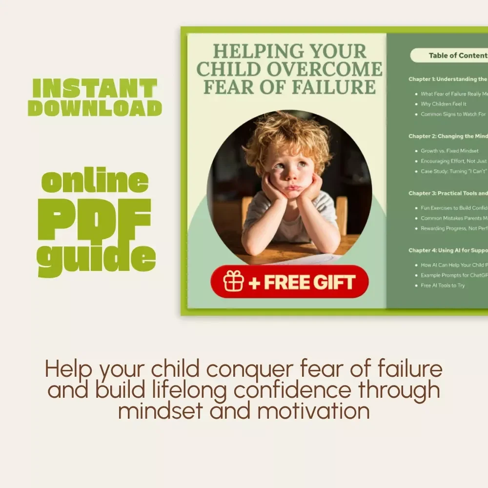 Helping Your Child Overcome Fear of Failure | Parenting eBook | Growth Mindset Guide for Kids | Printable Digital Download for Confident Children