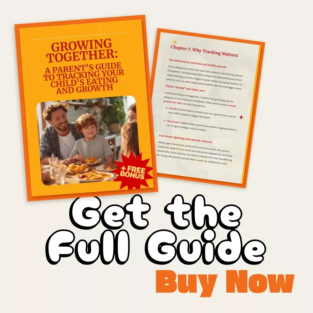 Growing Together: A Parent’s Guide to Tracking Your Child’s Eating and Growth | Digital Download for Child Nutrition, Growth Charts & Food Journaling