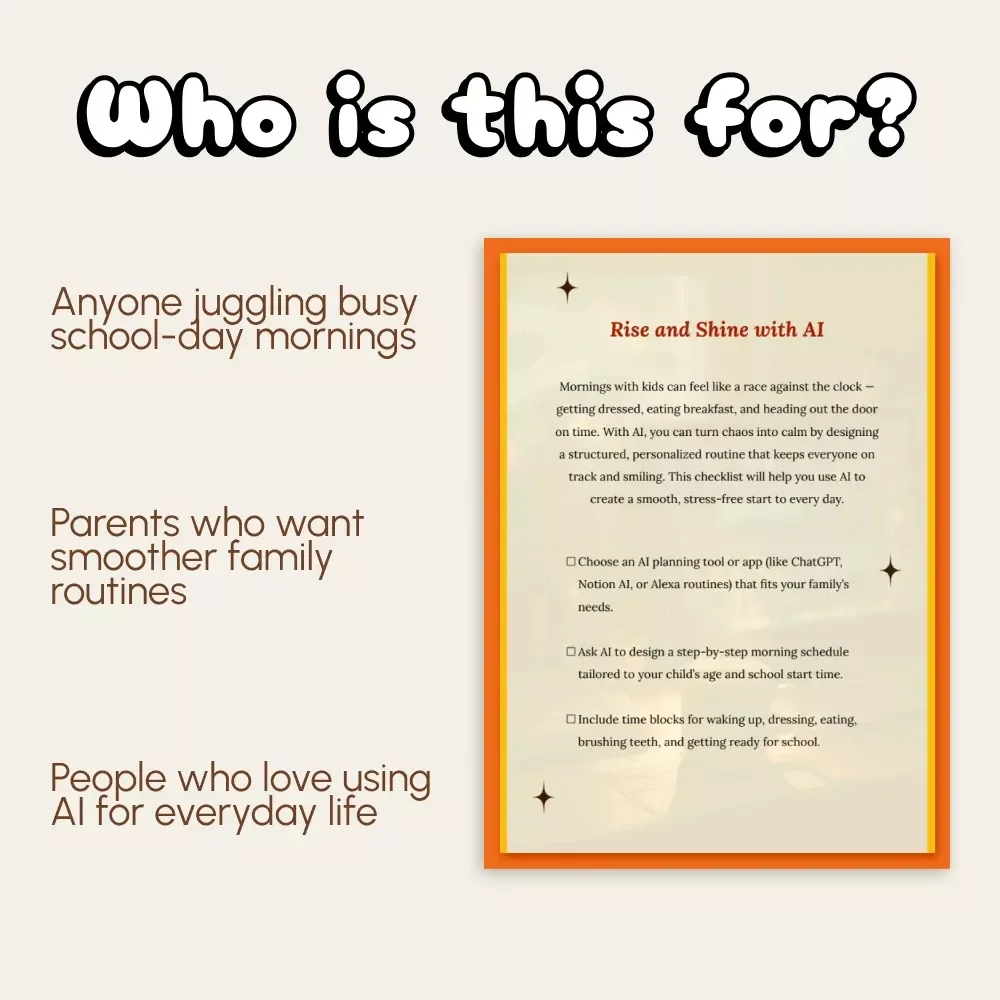 Rise and Shine with AI | How to Use AI to Create a Morning Routine for Kids | Digital Download Checklist for Parents