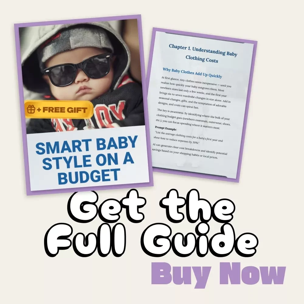 Smart Baby Style on a Budget | Printable Guide for New Parents | How to Save Money on Baby Clothes | Digital Download for Frugal & Sustainable Baby Fashion
