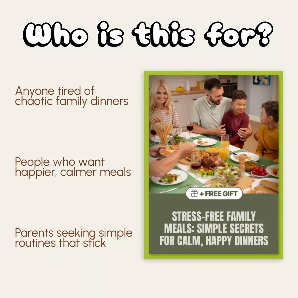 Stress-Free Family Meals: Simple Secrets for Calm, Happy Dinners | Digital Guide for How to Make Family Meals Stress-Free | Meal Planning, Recipes & Family Harmony eBook