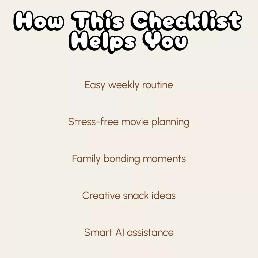 Crafting the Perfect Family Movie Night Routine | Printable Checklist for Parents | Digital Download Guide for How to Create a Family Movie Night Routine | Fun Family Bonding Ideas