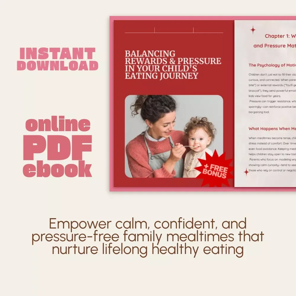 Balancing Rewards & Pressure in Your Child’s Eating Journey | Gentle Parenting eBook on How to Use Rewards vs Pressure in Eating | Positive Mealtime Guide for Kids