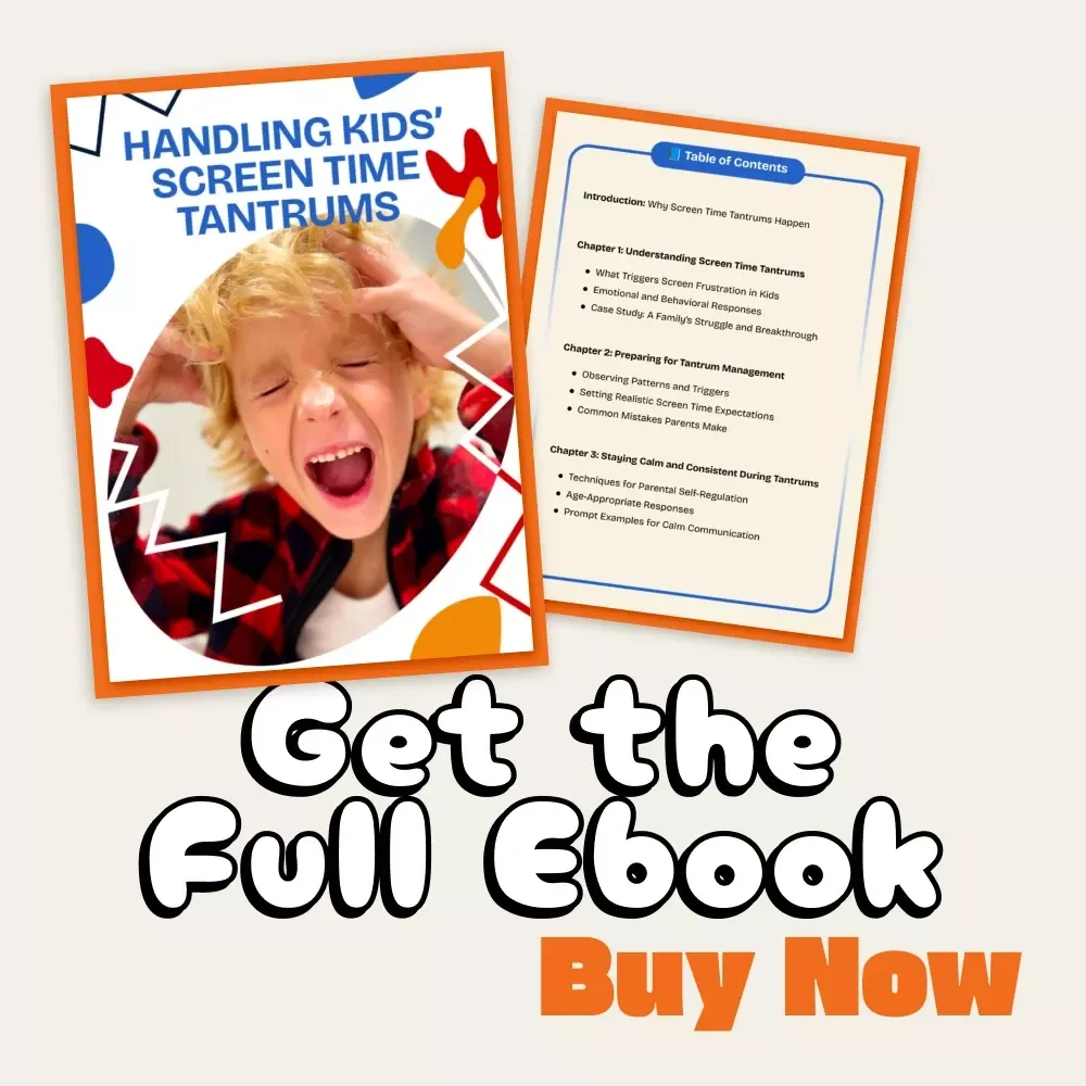 Handling Kids’ Screen Time Tantrums | Practical Parenting eBook on How to Deal with Screen Time Tantrums, Digital Download Guide for Parents