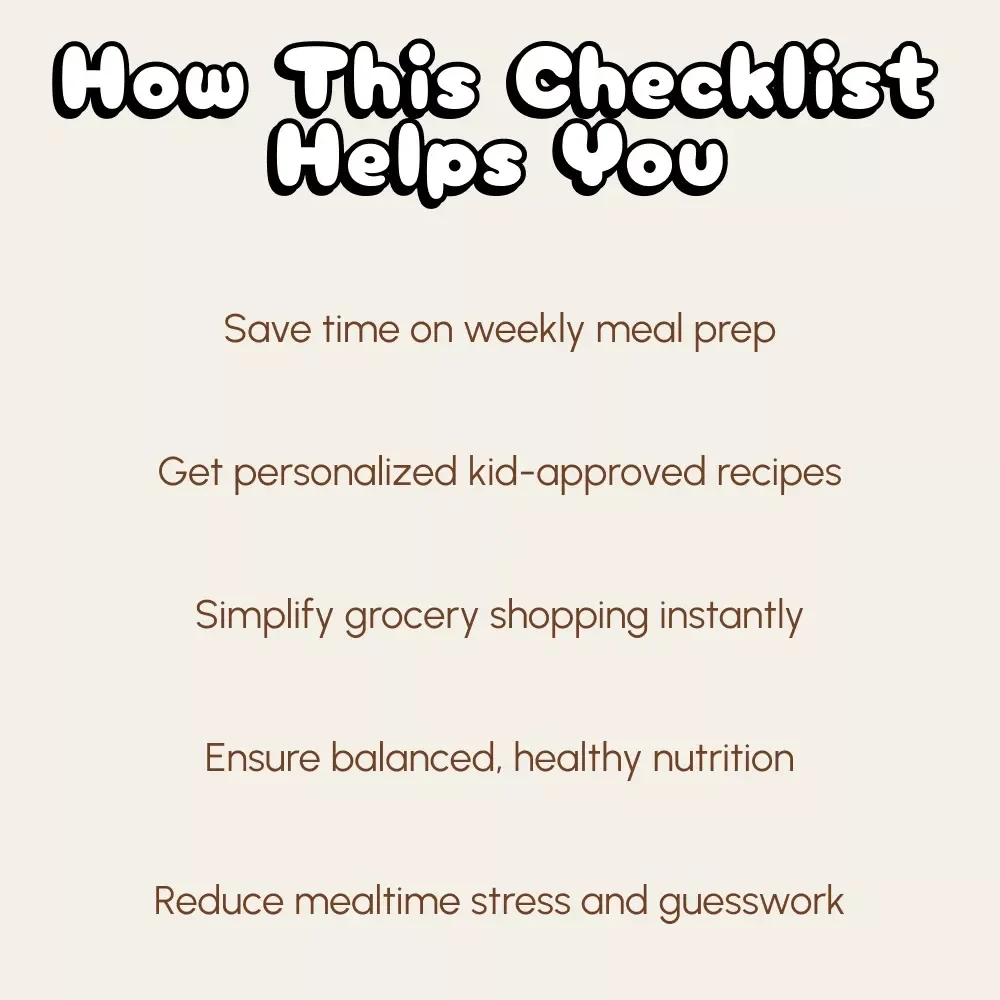 Parenting Checklist: How to Use AI to Plan Meals for Kids | Digital Meal Planning Guide for Busy Parents | AI-Powered Nutrition, Allergy-Friendly Recipes & Weekly Meal Planner PDF Download