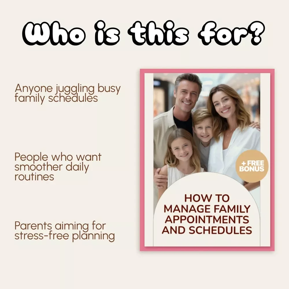 How to Manage Family Appointments and Schedules Guide | Digital Family Planner | Time Management eBook for Busy Parents