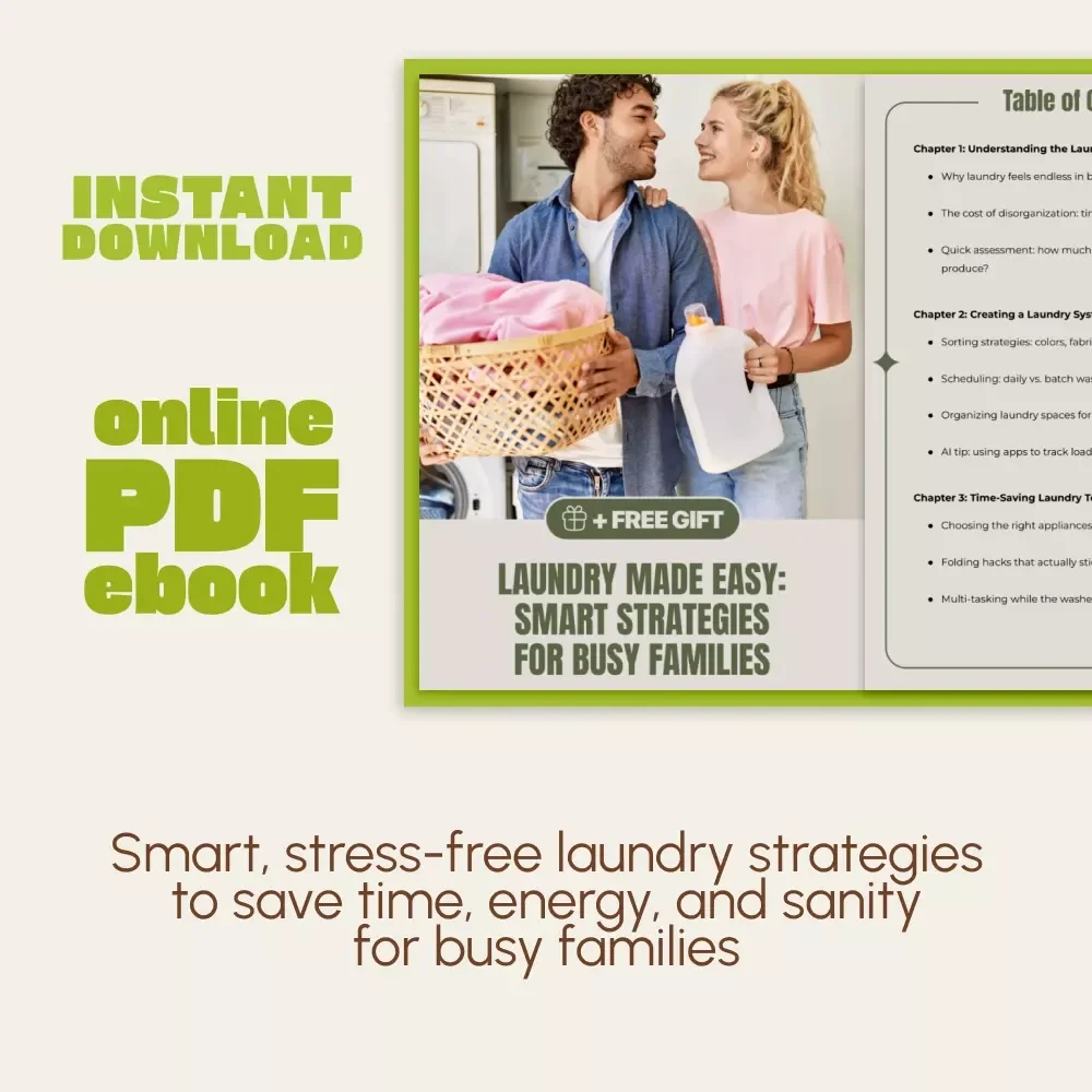 Laundry Made Easy: Smart Strategies for Busy Families | eBook Guide on How to Manage Laundry in a Busy Household | Digital Download for Parents & Home Organizers