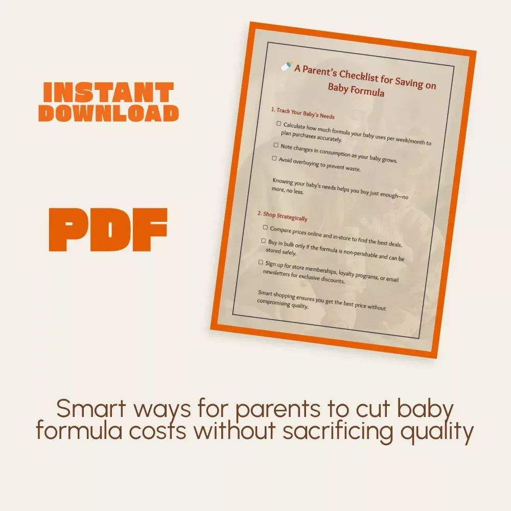 A Parent’s Checklist for Saving on Baby Formula | Printable Digital Download | How to Save on Baby Formula Guide for New Parents, Budgeting Tips, and Smart Shopping Strategies
