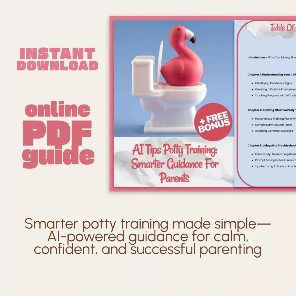 AI Tips Potty Training: Smarter Guidance for Parents | Digital Potty Training Guide, eBook & Checklist for Moms and Dads | AI Parenting Tips, Toddler Toilet Training Success, Downloadable PDF