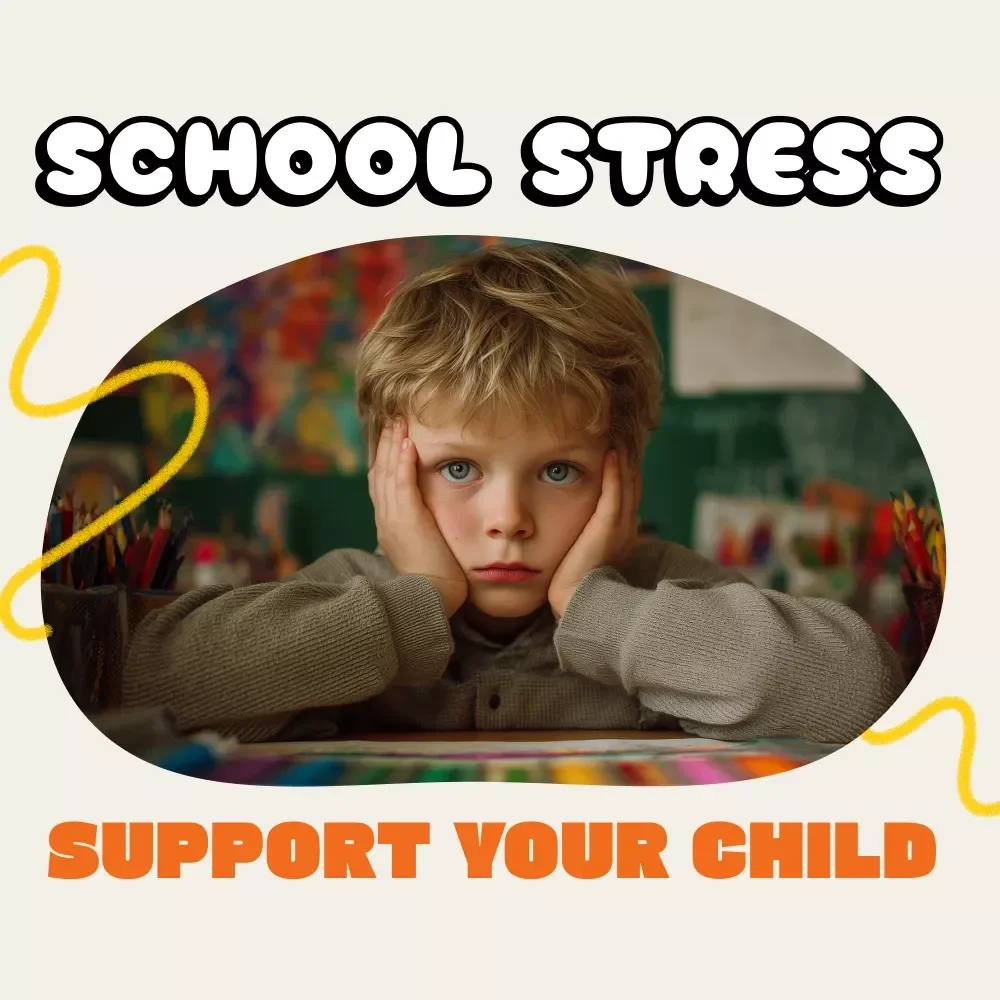 Support Your Child Through School Stress | Printable Digital Guide for Parents | How to Help Child with School-Related Stress eBook | Calm Kids & Boost Confidence
