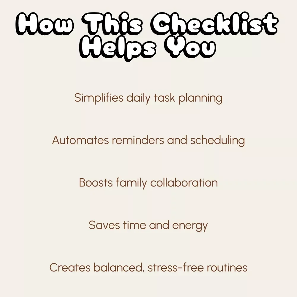 The Smart Home Helper Checklist | Digital AI-Powered Home Organization Guide | How to Use AI to Manage Household Chores for Busy Families and Smarter Living