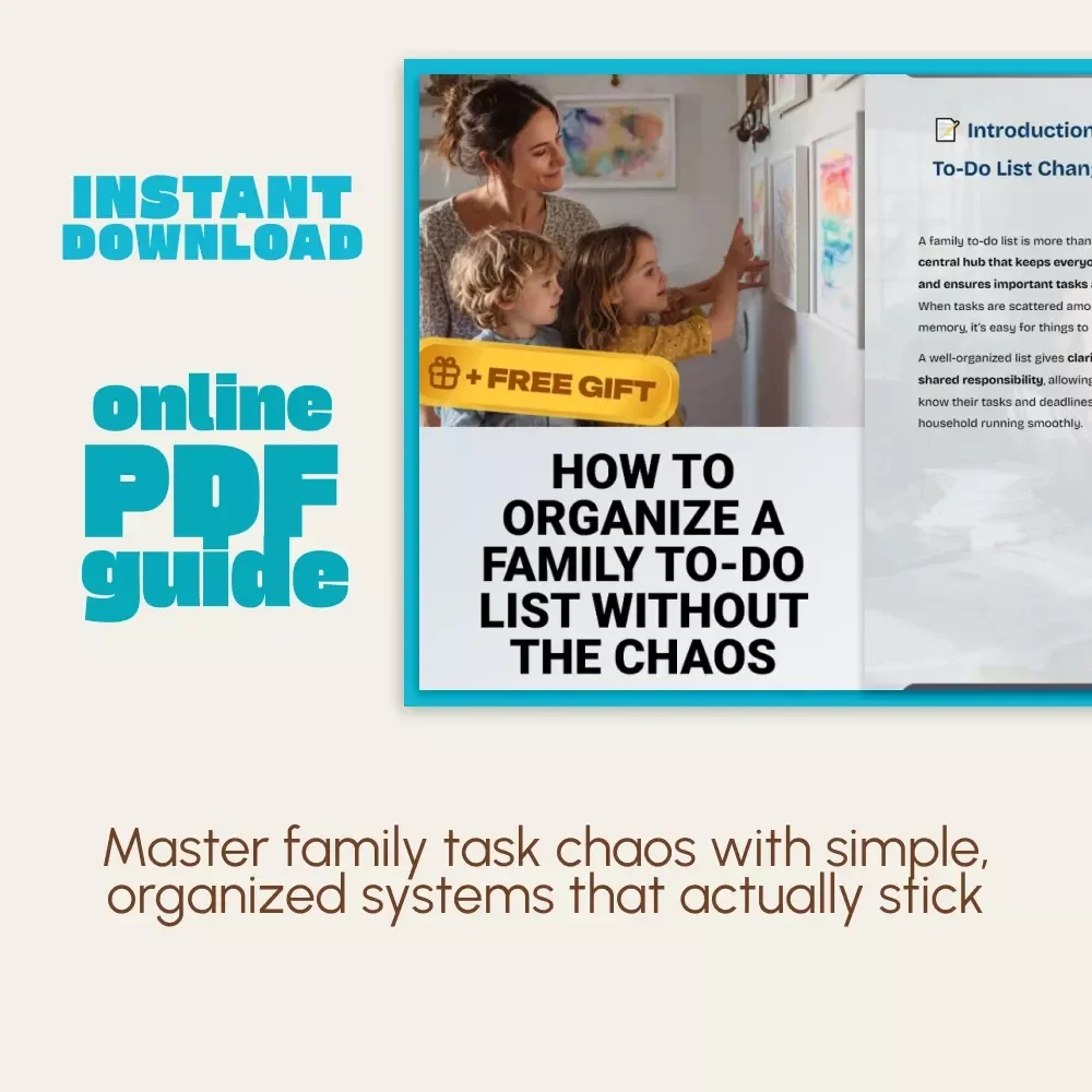 How to Organize a Family To-Do List Without the Chaos | Digital Guide for Busy Families | Printable & Editable Family Task Organizer