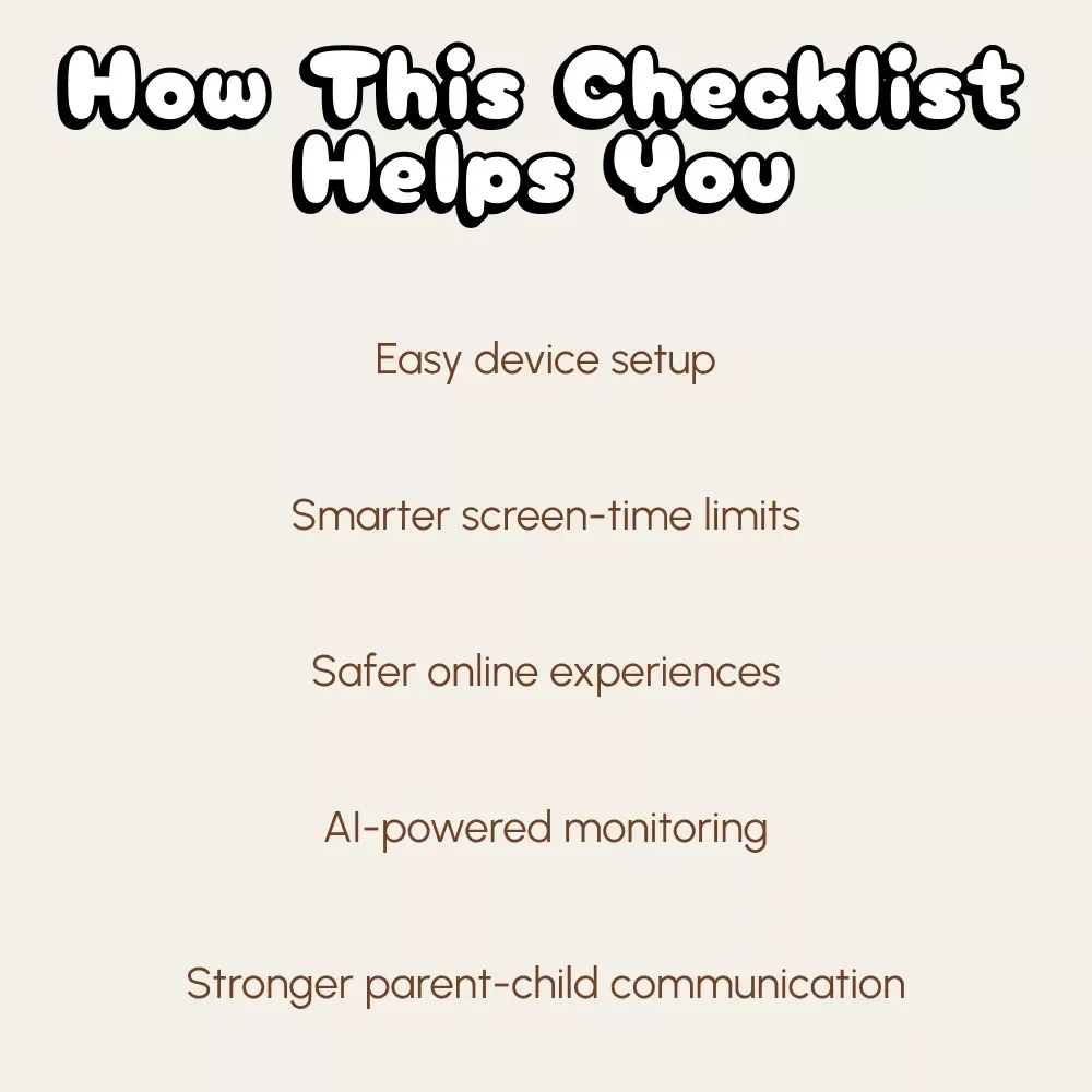 Keeping Kids Safe on Devices | Printable Digital Checklist for Parents | Step-by-Step Guide to Setting Parental Controls on Devices