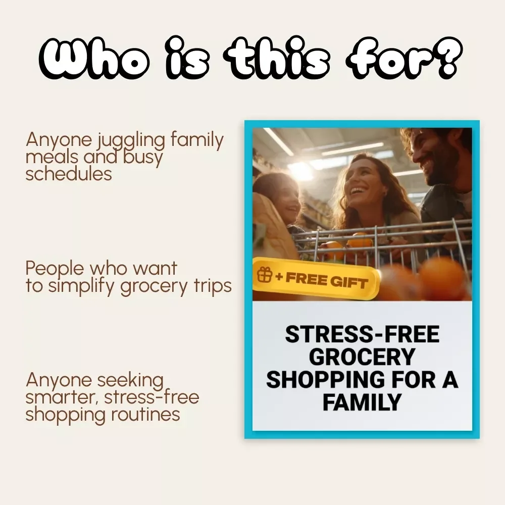 Stress-Free Grocery Shopping for a Family | Digital Guide to Smart Meal Planning, Budgeting, and Efficient Family Grocery Management | How to Manage Grocery Shopping for a Family eBook