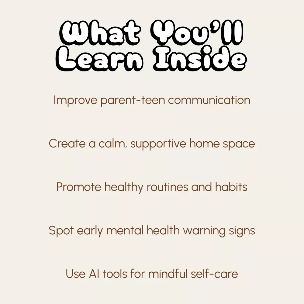 Teen Mental Health Support Checklist | Printable Digital Download | How to Support Your Teen’s Mental Health | Parenting Guide for Emotional Wellbeing