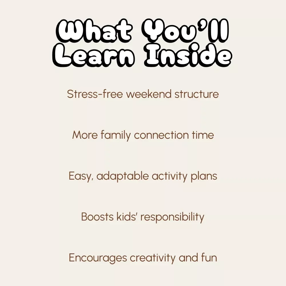 How to Create a Weekend Routine for Kids | Printable eBook Guide for Parents | Family Routine Planner for Stress-Free Weekends