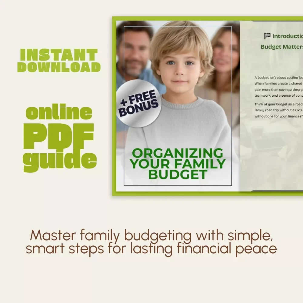 Organizing Your Family Budget | How to Organize a Family Budget Guide for Parents, Digital Budget Planner eBook, Printable Financial Planning Resource