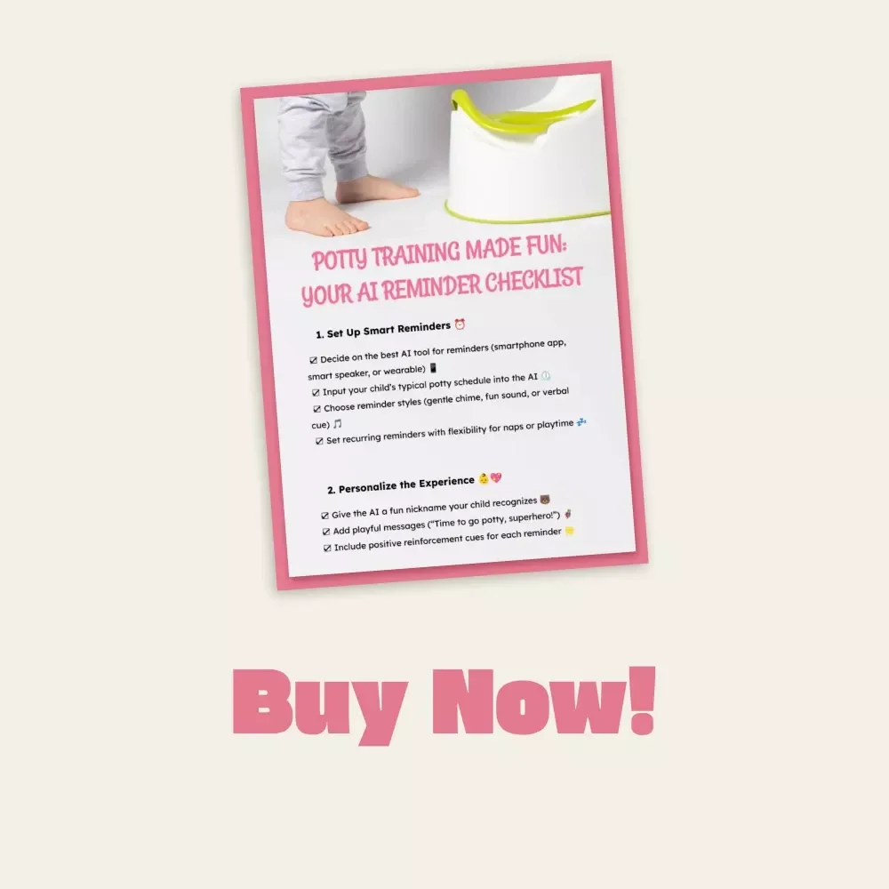 Potty Training Made Fun: Your AI Reminder Checklist | Digital Download Guide for Parents | Toddler Potty Training eBook, Routine Planner & Smart AI Helper