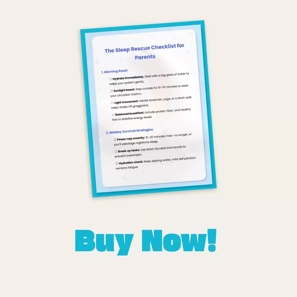 The Sleep Rescue Checklist for Parents | Digital Download | Printable Guide for Moms & Dads | Sleep Recovery eBook for Exhausted Parents | Morning & Evening Routines for Better Rest