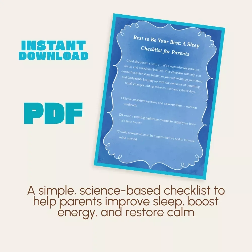Rest to Be Your Best: A Sleep Checklist for Parents | Printable Sleep Routine Guide | Digital Download Self-Care eBook for Moms and Dads | Better Sleep, Calmer Days