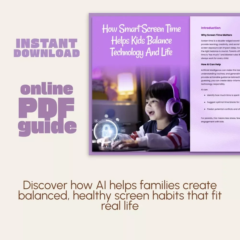 How Smart Screen Time Helps Kids Balance Technology and Life | Digital Parenting Guide | How to Use AI to Create Screen Time Schedules | AI Parenting eBook