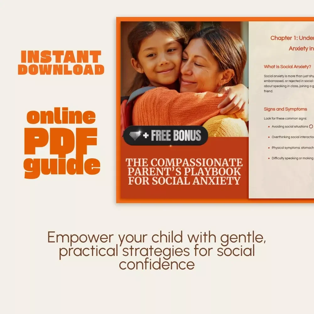 The Compassionate Parent’s Playbook for Social Anxiety | Digital Guide to Learn How to Help Child with Social Anxiety | Gentle Parenting PDF