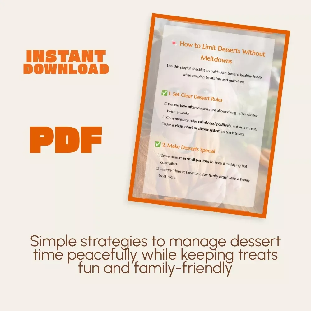 How to Limit Desserts Without Meltdowns | Printable Checklist for Parents | Positive Parenting Guide | Digital Download on How to Limit Desserts Without Fights