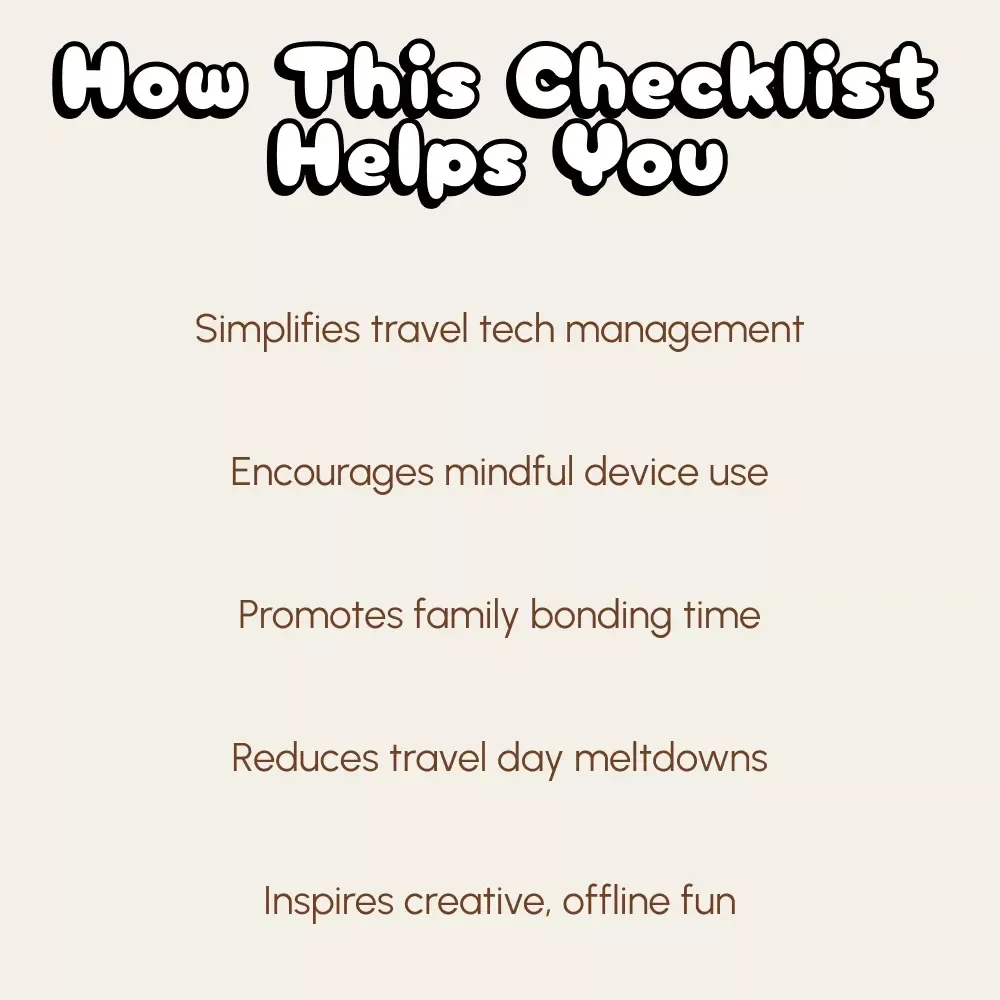 Kids Screen Time Rules for Travel Checklist | Printable Digital Download | Family Travel Guide for Managing Screen Time on Trips | Screen Time Rules for Travel for Parents & Kids