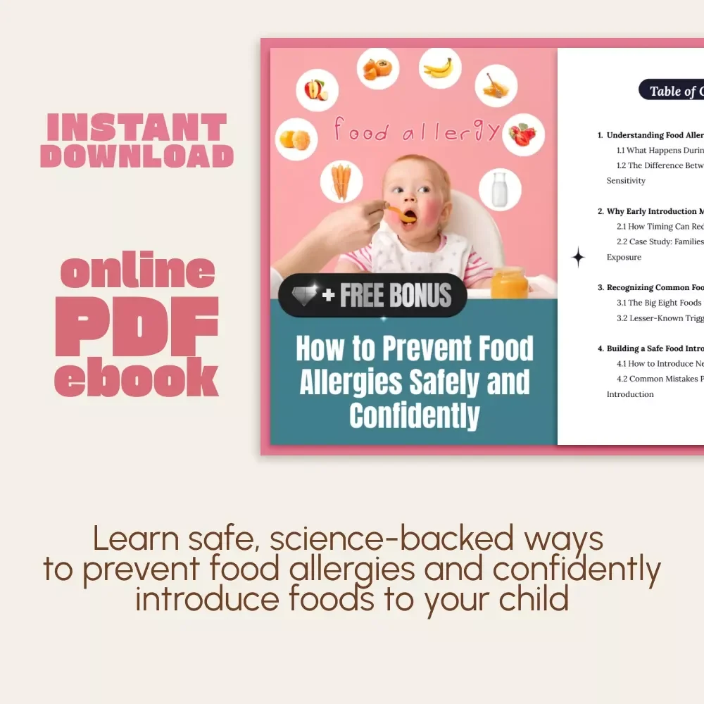 How to Prevent Food Allergies Safely and Confidently | Comprehensive eBook for Parents, Caregivers & Health-Conscious Families | Digital Download Guide on How to Prevent Food Allergies