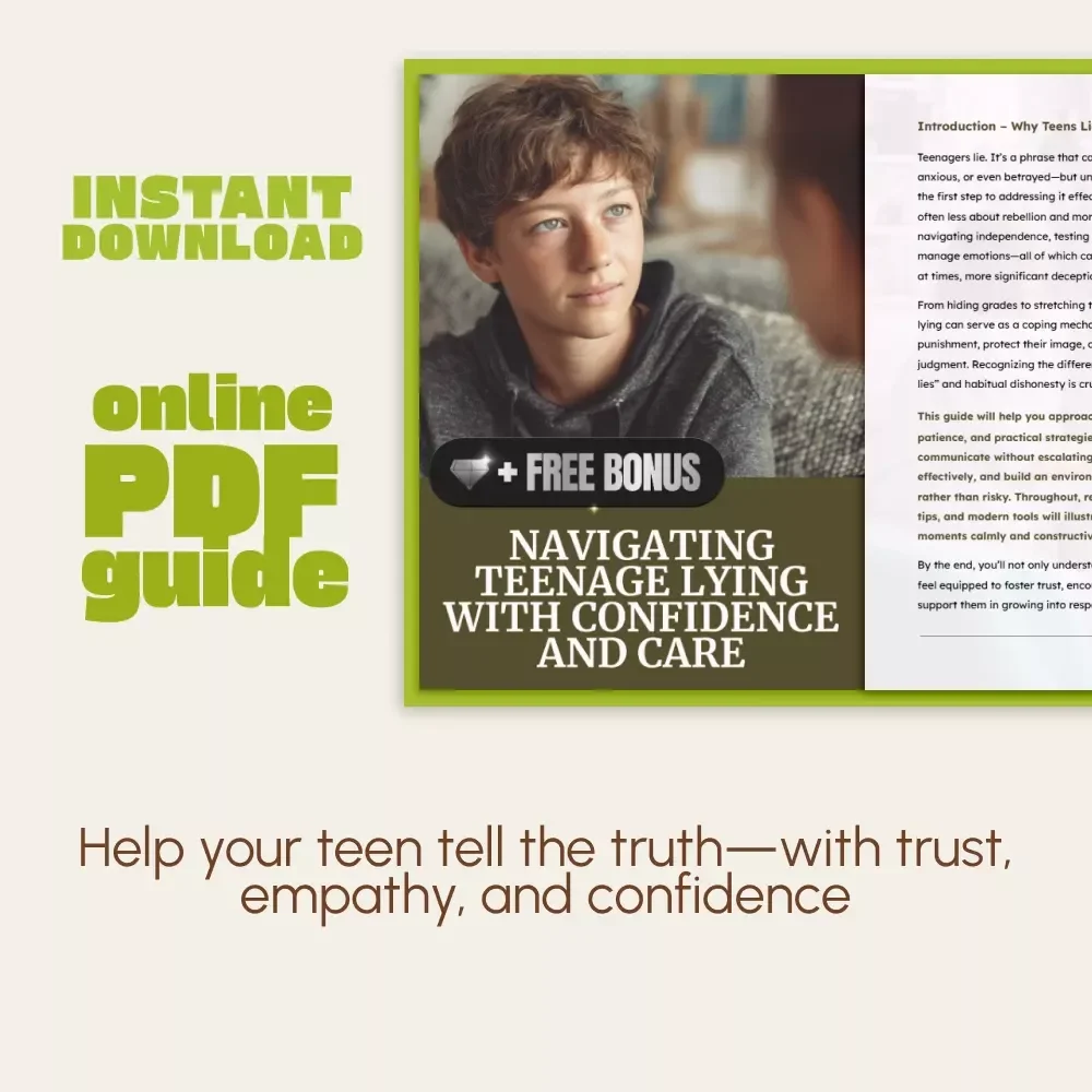 Navigating Teenage Lying with Confidence and Care – Parenting Guide | How to Handle Teenage Lying | Digital Download for Parents Seeking Calm, Connection & Trust