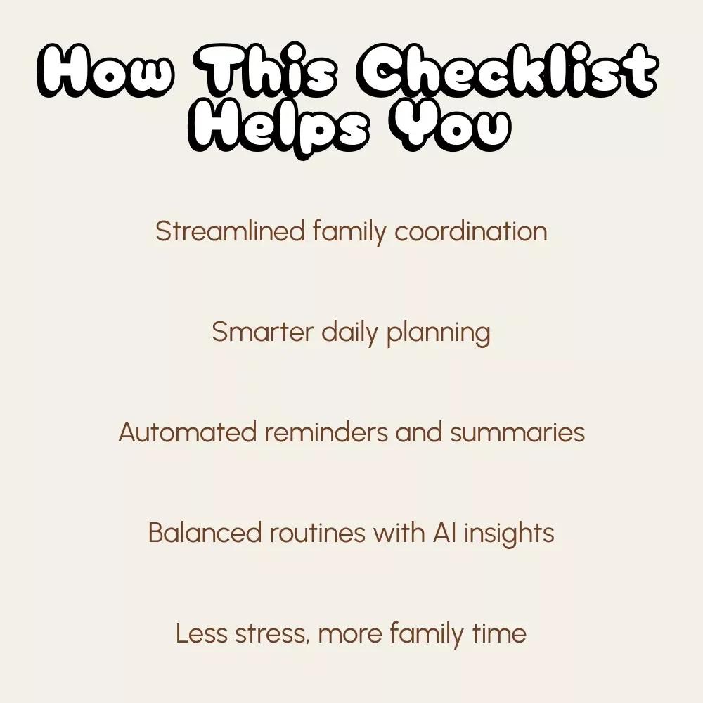 Smart Family Planning with AI | Digital Checklist | How to Use AI to Create a Family Calendar | Printable & Downloadable Family Organizer for Busy Parents