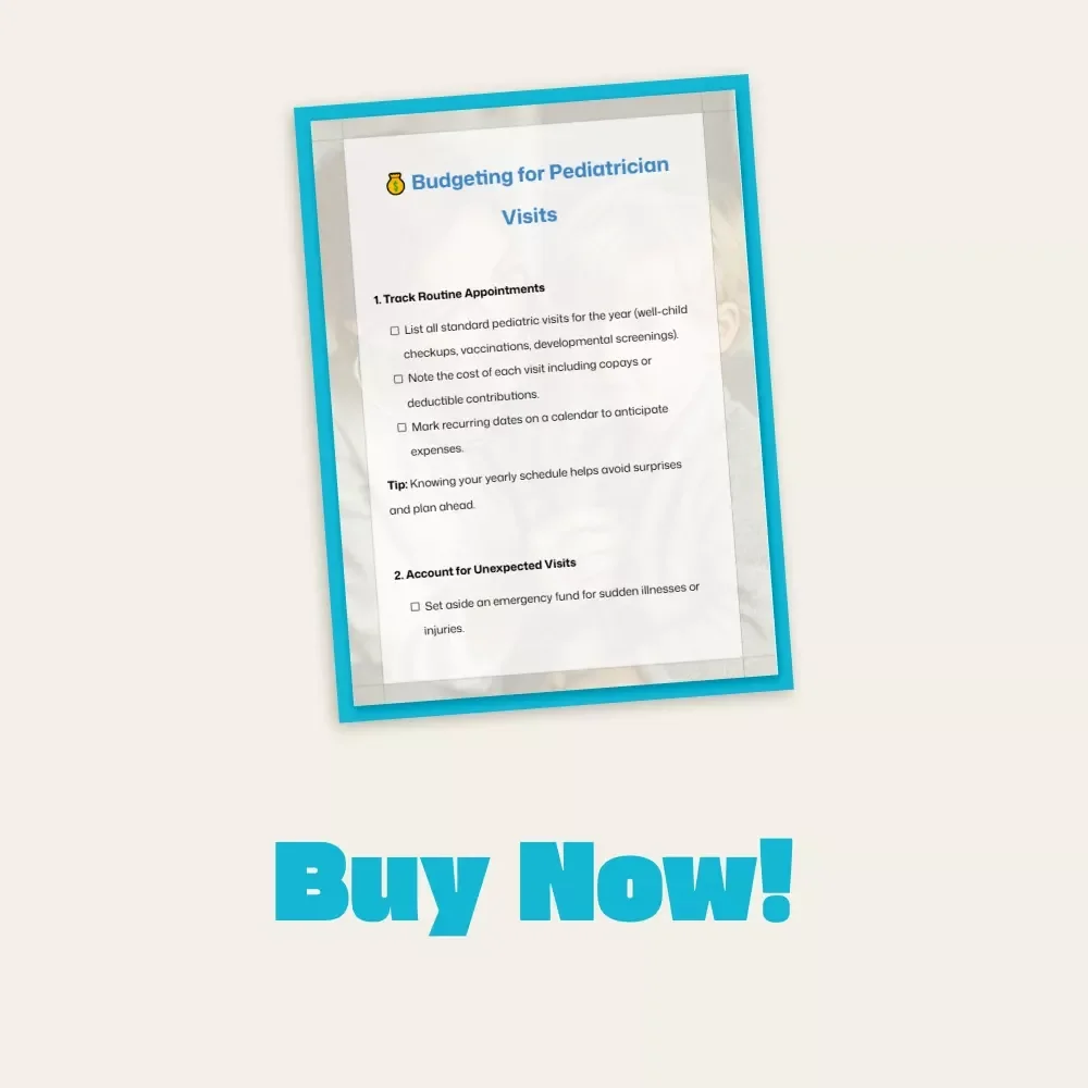 Budgeting for Pediatrician Visits | Printable Checklist for Parents | How to Budget for Pediatrician Visits | Family Healthcare Expense Planner (Digital Download)