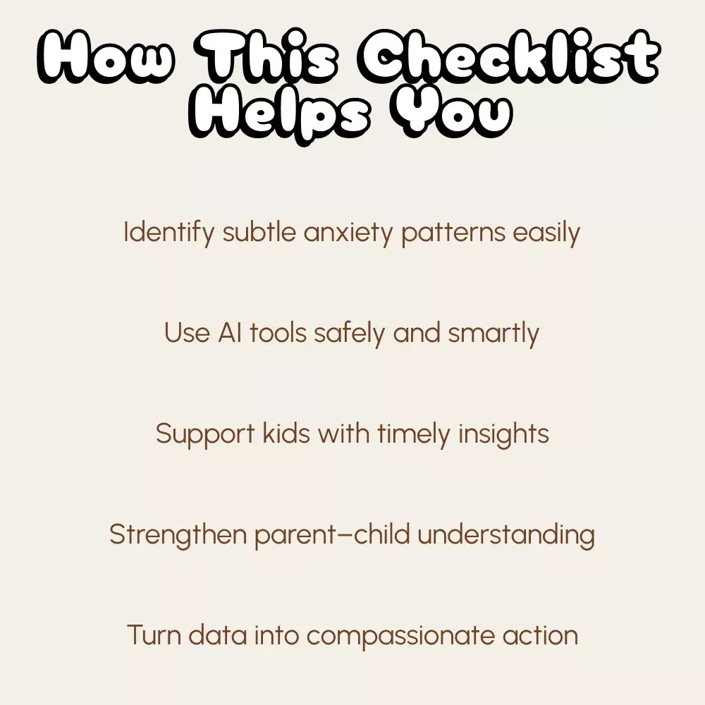 10 Steps to Spot Anxiety in Kids | Printable Checklist for Parents, Teachers & Counselors | How to Use AI to Detect Signs of Anxiety in Kids | Digital Download PDF
