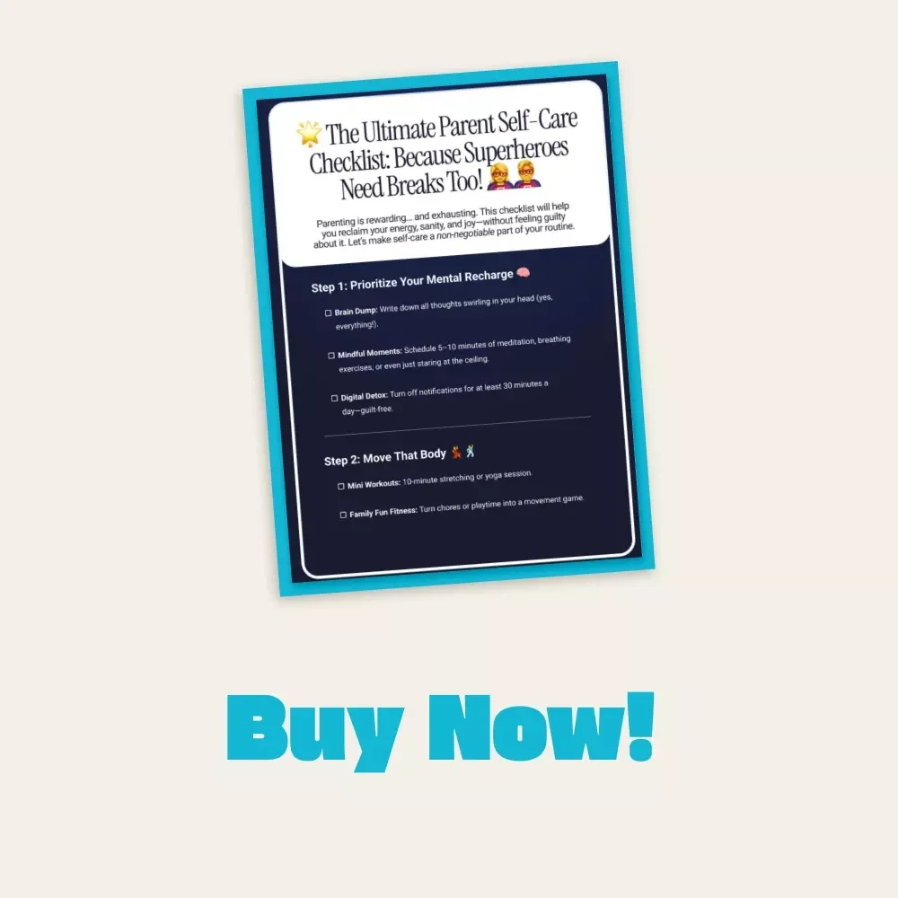 The Ultimate Parent Self-Care Checklist: Because Superheroes Need Breaks Too! | Printable Digital Download | Self-Care Guide for Busy Moms & Dads | Wellness Planner & Mindfulness Workbook
