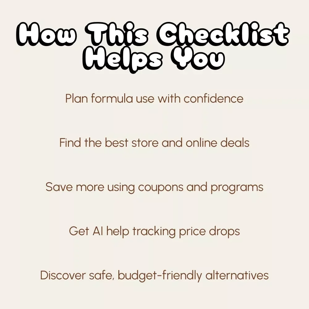 A Parent’s Checklist for Saving on Baby Formula | Printable Digital Download | How to Save on Baby Formula Guide for New Parents, Budgeting Tips, and Smart Shopping Strategies