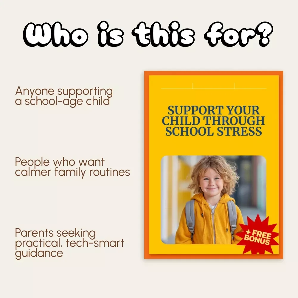 Support Your Child Through School Stress | Printable Digital Guide for Parents | How to Help Child with School-Related Stress eBook | Calm Kids & Boost Confidence