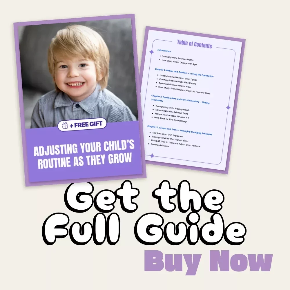 Adjusting Your Child’s Routine as They Grow – A Parent’s Guide to When to Adjust Nighttime Routine by Age | Printable Digital Download, Sleep Schedule eBook for Every Stage