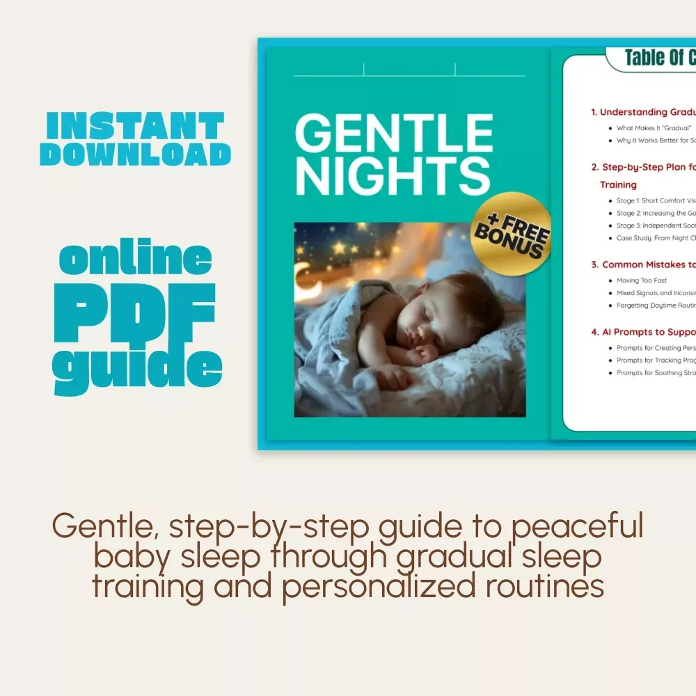 Gentle Nights | Gradual Sleep Training Guide for Parents | Gentle Nighttime Routine eBook | Baby & Toddler Sleep Support Digital Download