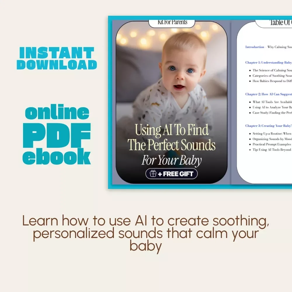 Using AI to Find the Perfect Sounds for Your Baby | Digital eBook Guide for Parents | AI Baby Soothing Sound Library | Calming Sound Routine & AI Parenting Tips | Instant Download