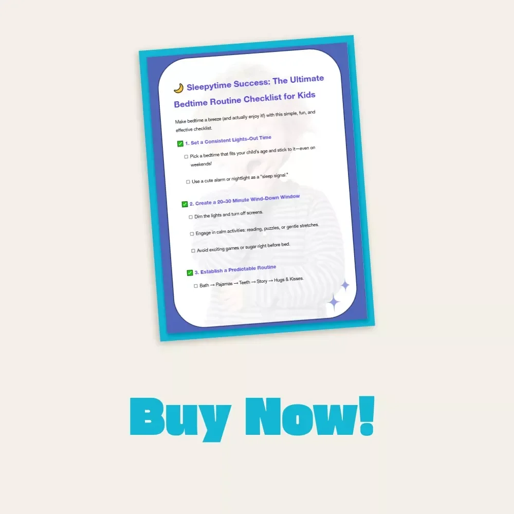 Sleepytime Success: The Ultimate Bedtime Routine Checklist for Kids | Digital Download | How to Set a Bedtime Routine for Kids | Printable Family Sleep Guide