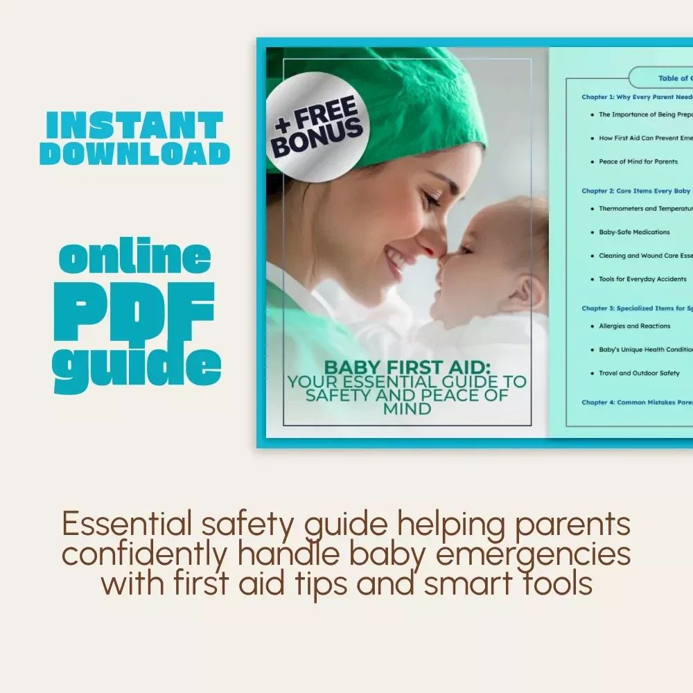 Baby First Aid: Your Essential Guide to Safety and Peace of Mind | Printable eBook for New Parents | Digital Download on What Should Be in Baby First Aid Kit