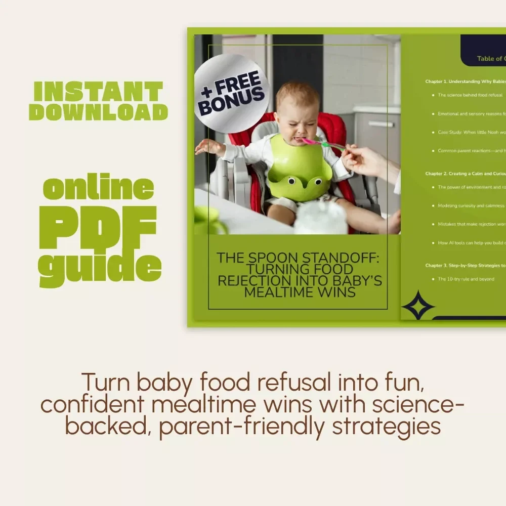 The Spoon Standoff: Turning Food Rejection into Baby’s Mealtime Wins | Gentle Feeding Guide for Parents | Digital Download | Toddler Feeding eBook | what to do when baby rejects new food