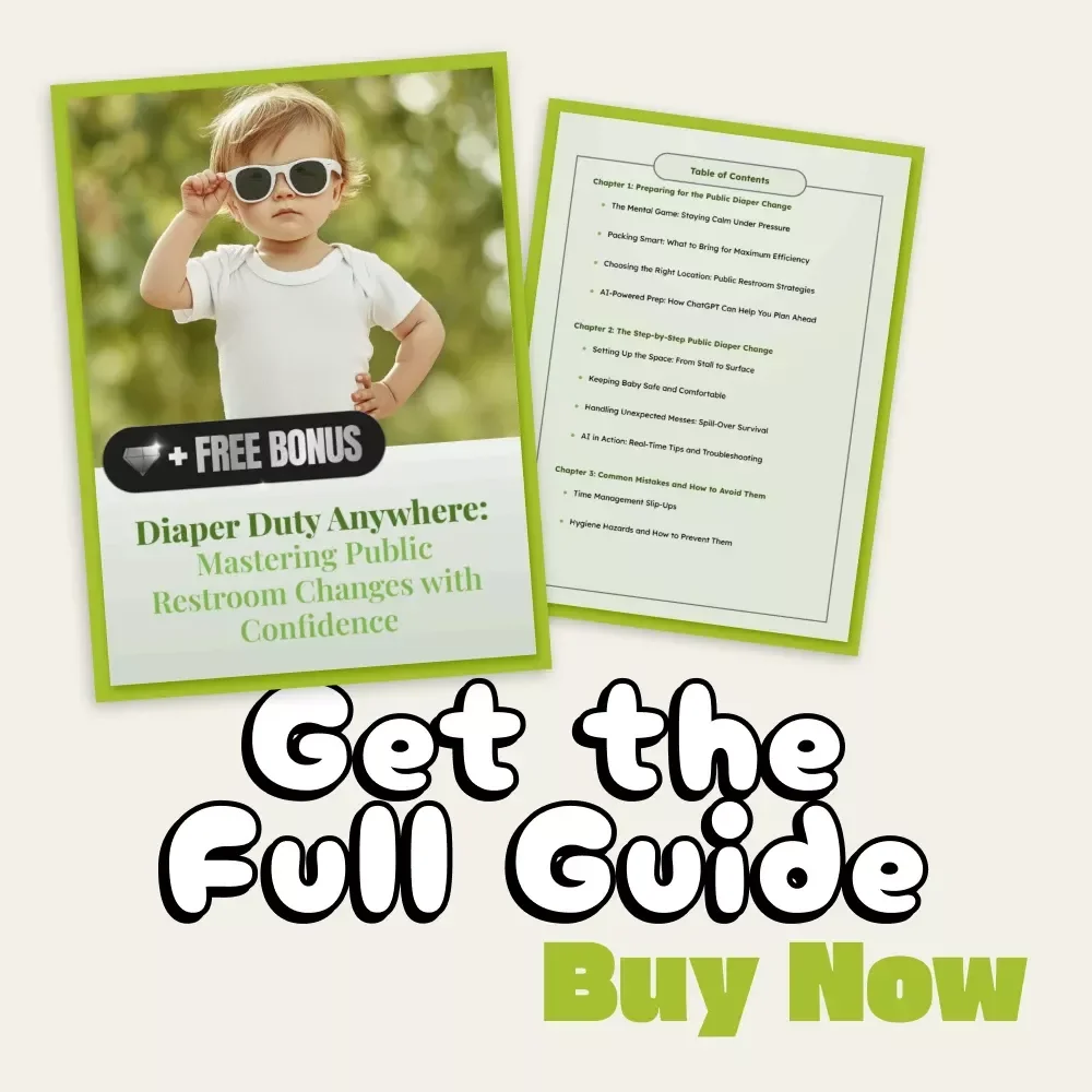 Diaper Duty Anywhere: Mastering Public Restroom Changes with Confidence | How to Change a Diaper in Public Restroom | Digital Parenting Guide for New Moms and Dads | Printable Baby Care eBook for Travel & On-the-Go Parents