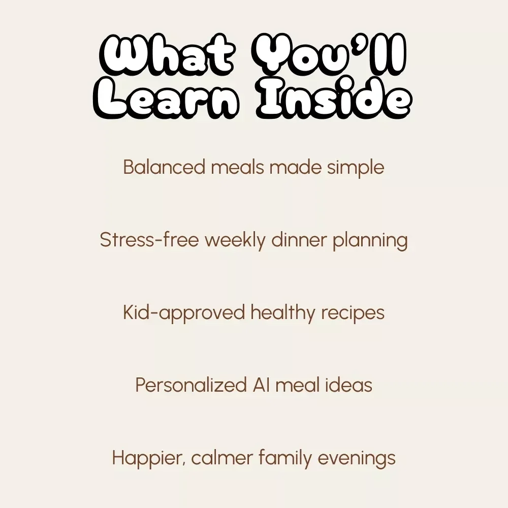 Smart Dinners for Happy Kids | Digital Guide on How to Make Balanced Dinners for Kids | Family Meal Planning Made Easy for Busy Parents